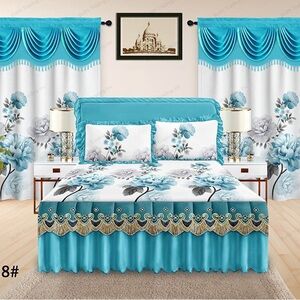 Elegant Floral Blue Bedding Set